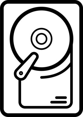 Hard Disk Simgesi, Hdd İşareti, Vektör İllüstrasyonu