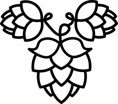 Yapraklı basit bir siyah hop külahı çizimi