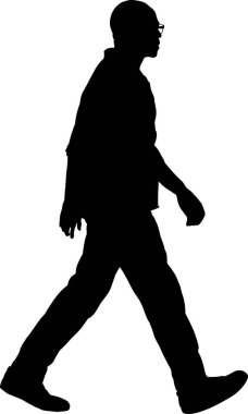 Adamın silueti dışarı doğru yürüyor.