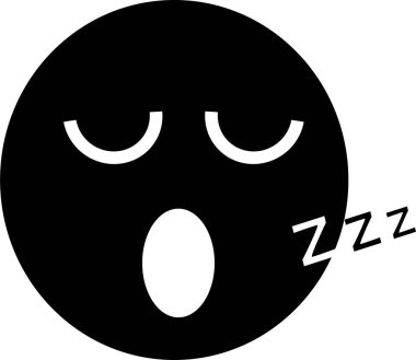 uykulu yüz vektör simgesi düz illüstrasyon