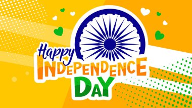 Bağımsızlık günün kutlu olsun. Hindistan bayrağı taşıyan kutlama kartı, vektör illüstrasyon tasarımı