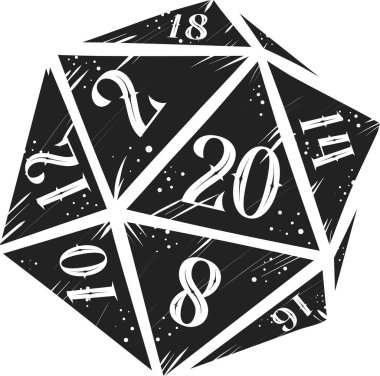 Retro zar simgesi, şık vektör illüstrasyonu 