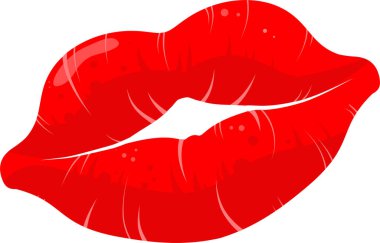 Beyaz arka planda öpülmüş kırmızı dudaklar