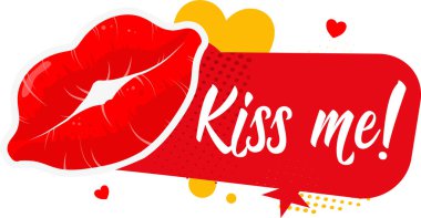 düz öp beni. vektör illüstrasyonu