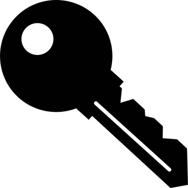 Beyaz arkaplanda eski anahtar simgesi vektör çizimi 