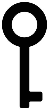 Beyaz arkaplanda eski anahtar simgesi vektör çizimi 