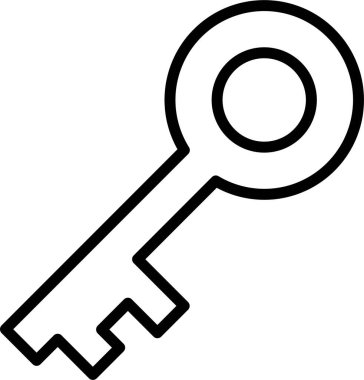 Beyaz arkaplanda eski anahtar simgesi vektör çizimi 