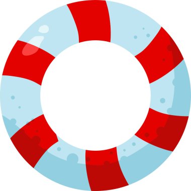 Düz biçimli parlak yaşam şamandırası simgesi, vektör illüstrasyonu