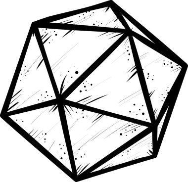 Retro zar simgesi, şık vektör illüstrasyonu 