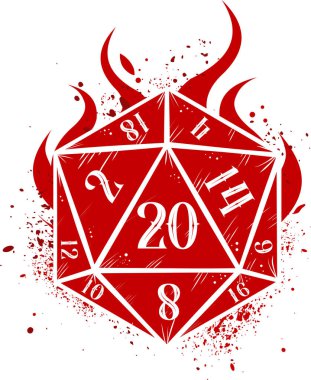 Retro zar simgesi, şık vektör illüstrasyonu 