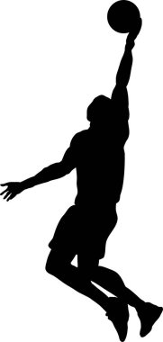 Basketbolcunun silueti. vektör illüstrasyonu