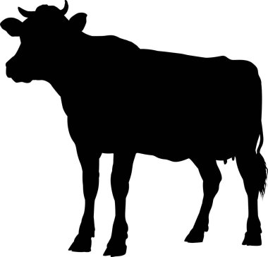 İnek simgesi beyaz arka plan üzerinde 