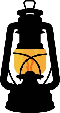 Klasik yağ lambası renk simgesi, vektör illüstrasyonu