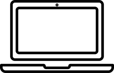dizüstü bilgisayar simgesi, ağ için basit doğrusal resim