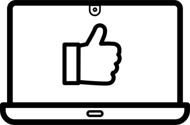 dizüstü bilgisayar simgesi, temel doğrusal resim