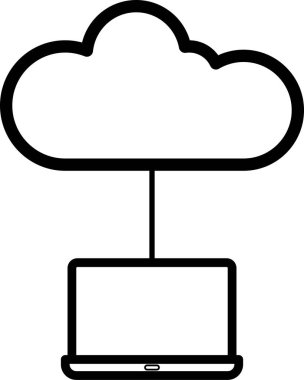 bulut hesaplama simgesi, vektör illüstrasyonu