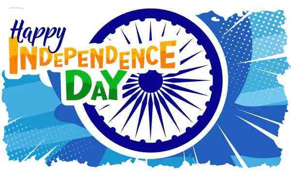 Bağımsızlık günün kutlu olsun. Hindistan bayrağı taşıyan kutlama kartı, vektör illüstrasyon tasarımı