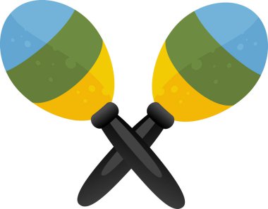 parlak marakas enstrüman simgesi, vektör illüstrasyonu