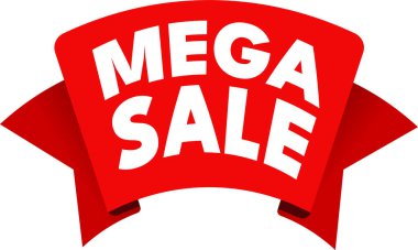 mega satış bayrağı, vektör illüstrasyonu