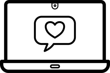 aşk mesajı basit web simgesi vektör illüstrasyonu