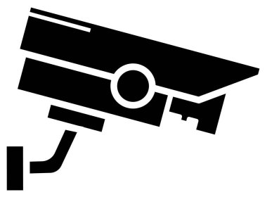 ccTV kamera basit web simgesi vektör illüstrasyonu
