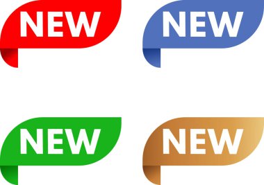 Yeni metin ile renkli vektör etiketleri