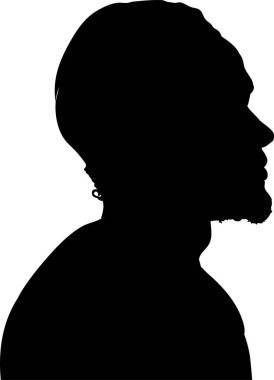 Sakallı bir adamın silüeti..