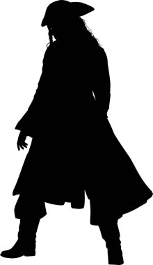 Siyah korsan silueti, vektör silueti 