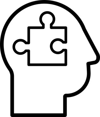 İnsan zihni bulmacası web simgesi basit vektör çizimi