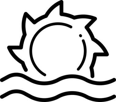 Deniz kenarında güneşli bir gün, modern düz vektör resmi