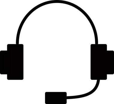 Kulaklıklar web simgesi basit vektör illüstrasyonu