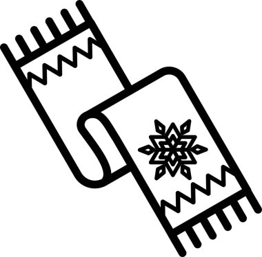 Kar tanesi ve zikzak desenli kış eşarbı