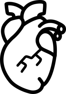 kalp organı simgesi basit vektör illüstrasyonu