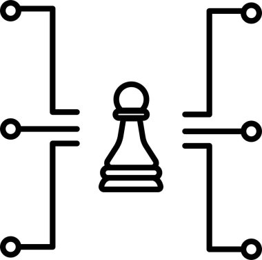 oyun satranç stratejisi simgesi ana hat biçiminde