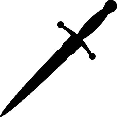 Siyah kılıç simgesinin vektör illüstrasyonu