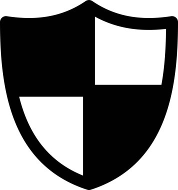 Güvenlik kalkanı koruma simgesi, vektör illüstrasyonu.