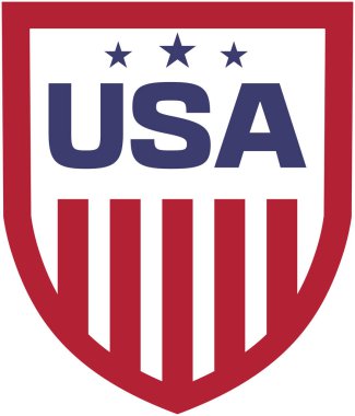 Beyaz arka planda ABD kalkan simgesi. vektör illüstrasyonu.