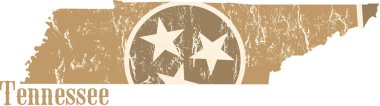 grunge tennessee eyalet bayrağı, vektör illüstrasyonu.