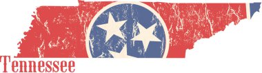 grunge tennessee eyalet bayrağı, vektör illüstrasyonu.