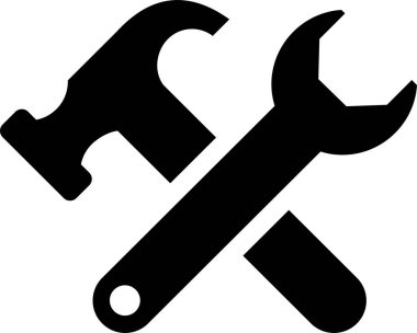 İngiliz anahtarı ve Çekiç Ağı Simgesi, Basit İllüstrasyon