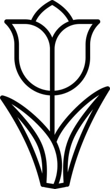 Lale çiçeği simgesi, vektör illüstrasyonu