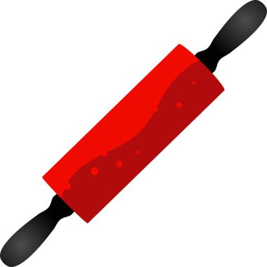 kırmızı oklavalı iğne, illüstrasyon, beyaz arkaplan üzerindeki vektör.