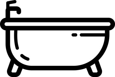 Musluk ve bacakları gösteren basit bir küvet simgesi