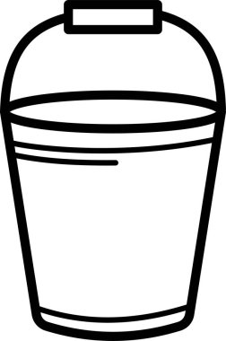 Kova simgesi, beyaz arkaplanda vektör illüstrasyonu 