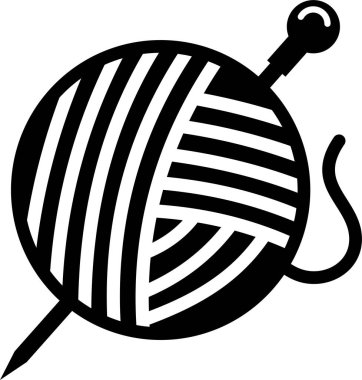 Dikiş iğnesinin yanında dinlenen çizgili iplik yumağı