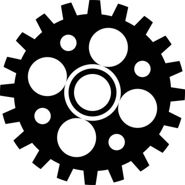 beyaz arkaplanda dişli ağ simgesi, basit tasarım, vektör illüstrasyonu 