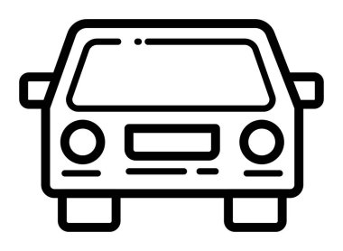 simple, black-and-white line drawing depicting automobile