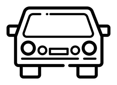 simple, black-and-white line drawing depicting automobile
