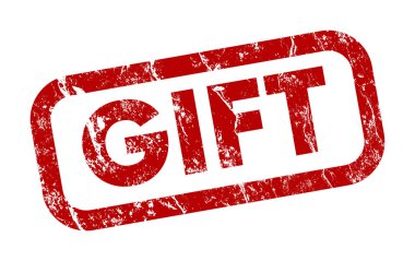 hediye kırmızı kauçuk damga simgesi