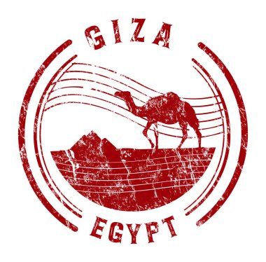 Giza Mısır, grunge efektli kauçuk damga